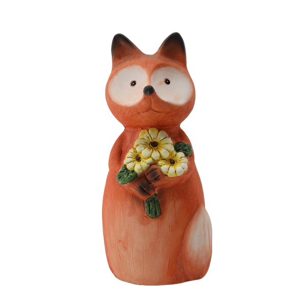 CERAMIC DECORATION FOR FENCE POST - ANIMALS 11 x 10 x 22 CM, ASSORTED DESIGNS, pack=6 pcs