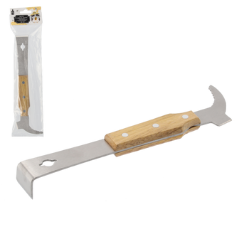 STAINLESS STEEL BEEKEEPING CHISEL IN WOODEN FRAME WITH PRY BAR 26 CM opak=6pcs