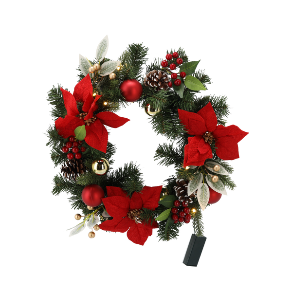 Coroană de Crăciun 15 LED 40 CM ROȘU-ALBASTRU *0745