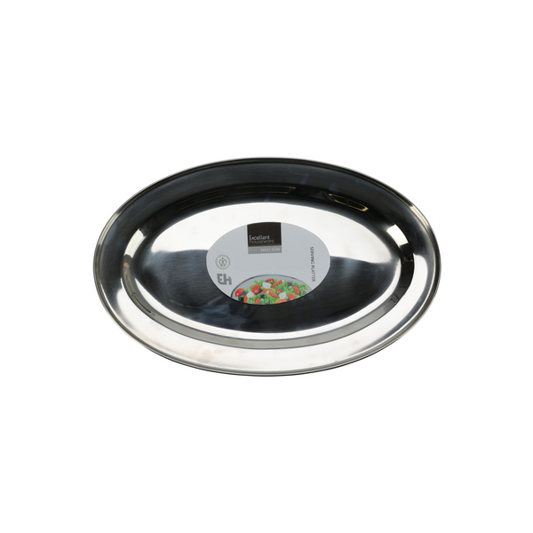 OVAL STAINLESS STEEL TRAY 35 X 21 CM