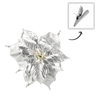 FLOARE ARTIFICIALĂ - STEAUA BETLEEMULUI 25 CM PE CLIP SILVER ambalaj=12 buc *3290