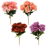 UMĚLÁ VĚTEV - KYTICE PIVOŇEK A HORTENZIÍ 43 CM MIX BARVY *4090