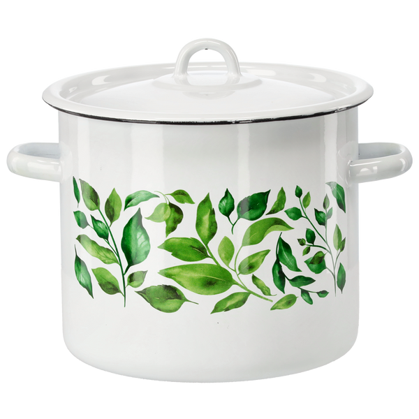 GARNEK EMALIOWANY 7 L 22 CM BIAŁY FIKUS Z/P *9266