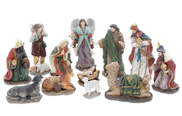 Set de 12 figurine de Crăciun de până la 32 cm din poliester *2485