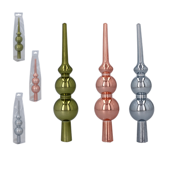 Hvězda na stromeček 20 cm olivová/měděná/grafitová *7788