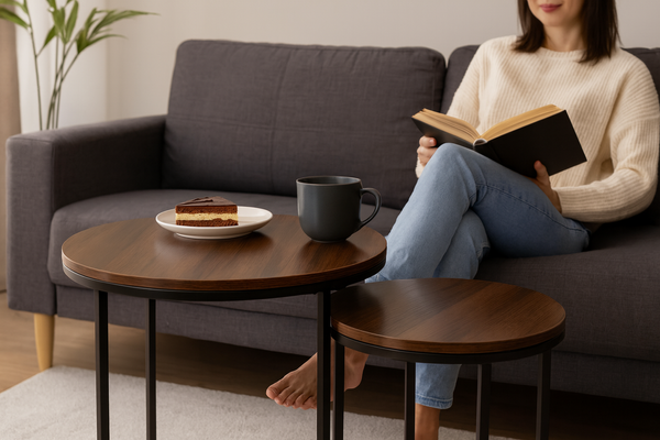 DVOJDIELNY KOLATÝ STOLOK NA KAVU *1473