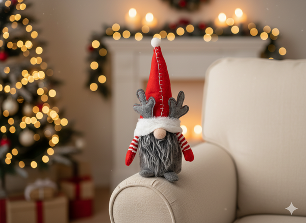 CHRISTMAS GNOME 30 CM WITH REINDEER ANTLERS