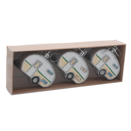 SET DE 3 ORNAMENTE DE CRĂCIUN 8 CM PRADUIRE CAMPING MIX CULORI *5348