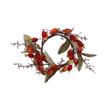 DECORATIVE GARLAND 9 CM WITH ROSEHIPS