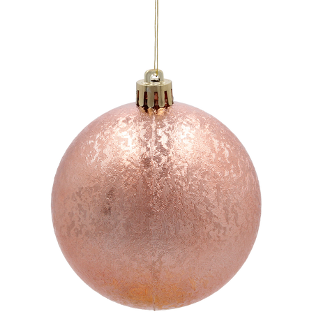 SET OF 6 BAUBLES 8 CM OLIVE/COPPER/GRAPHITE