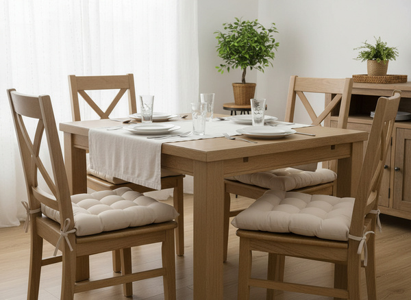 PODUSZKA NA KRZESŁO 40 x 40 x 6 CM NATURALNA