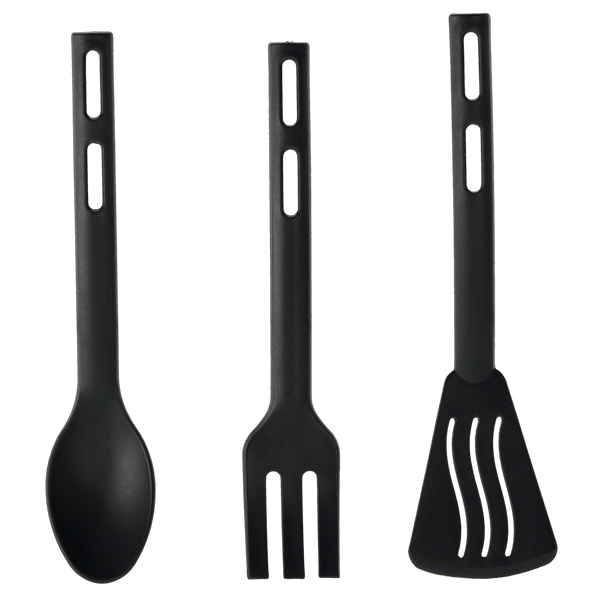 SET OF 3 PCS KITCHEN UTENSILS FORK + SPOON + SPATULA
