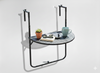 HANGING BALCONY FOLDING TABLE 60 x 64 x 73-78.5 -83.5 BLACK *1022