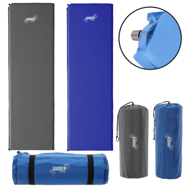 SALTE DE TURISM AUTOUMPLUT 180 x 50 x 5 CM 1200 G BLEU ÎNTUNECAT / GRI *8922