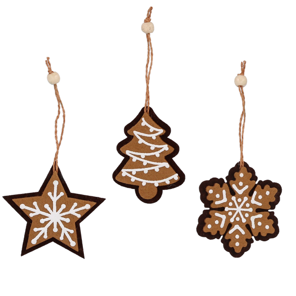 CHRISTMAS TREE DECORATION - GINGERBREAD MAN 6 x 7.5 cm MIX DESIGNS