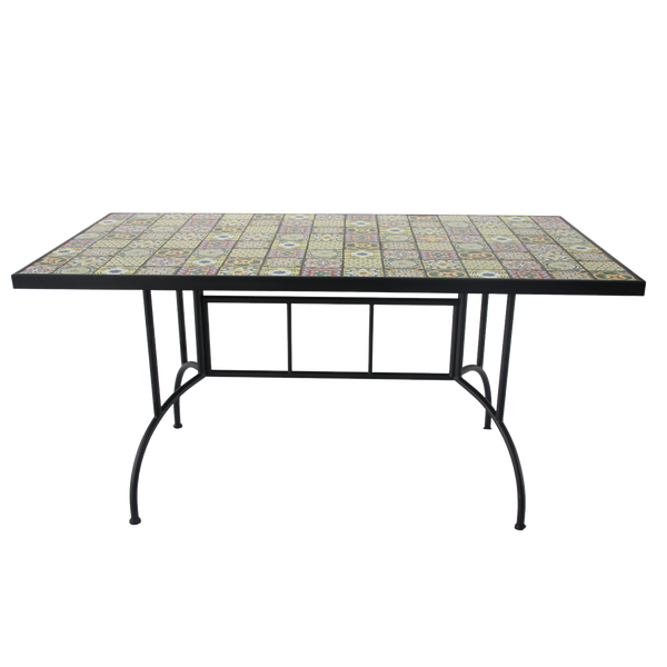 STOLIK OGRODOWY MOZAIKOWY 150 x 80 x 74 CM PROSTOKĄTNY