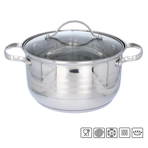 Oală din inox cu capac 3L 20 CM *2537