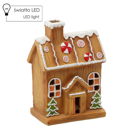FIGURKA BOŽONAR. - DOMČEK Z PERNÍKA 6,5 X 11 X 23 CM LED balenie=4ks *1124