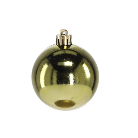 SET OF 24 BAUBLES 6 CM OLIVE/COPPER/GRAPHITE MIX DESIGNS
