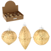 GLASS ORNAMENT - GOLD DECORATED MIXED SHAPES