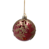 SET OF 8 CHRISTMAS BAUBLES RED 6 CM