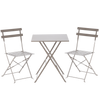ZESTAW MEBLI OGRODOWYCH SZARY (STÓŁ KWADRATOWY + 2 KRZESŁA) *5165