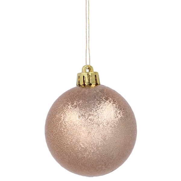 SET OF 12 BAUBLES 6 CM RED/GOLD/GREEN