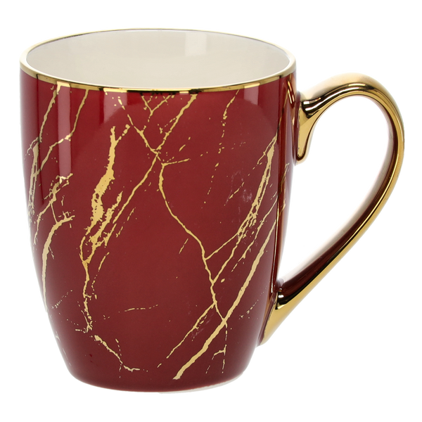 PORCELAIN MUG 400 ML MARBLE WITH GOLD MIX COLOR PACK=1PC