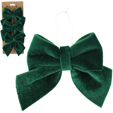 SET DE 3 FUNDITE DE CRĂCIUN 12 CM VERDE *3085