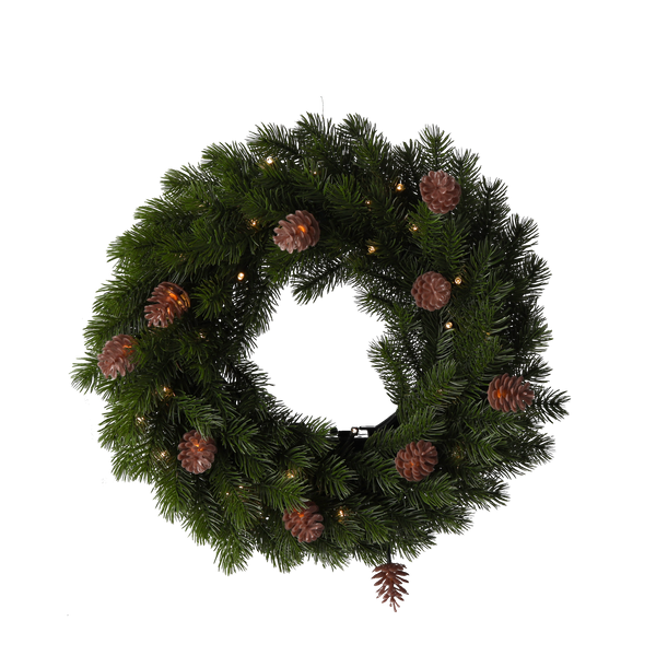 CHRISTMAS WREATH LED 40 CM 40 L GREEN WITH LIGHT CONES