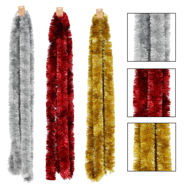 CHRISTMAS TREE CHAIN 6M RED/GOLD/SILVER