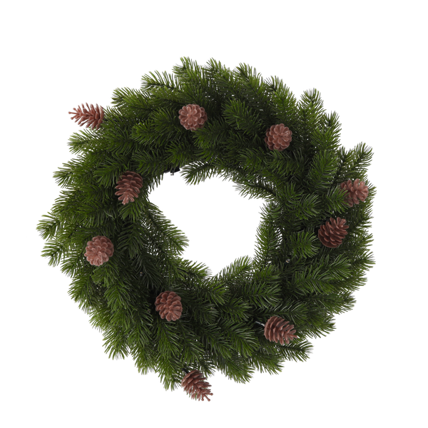 CHRISTMAS WREATH LED 40 CM 40 L GREEN WITH LIGHT CONES