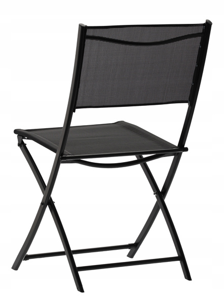 SET DE MOBILIER PENTRU BALKON - MASA ROTUNDĂ + 2 ȘEZLONGURI FOLDABLE - NEGRU *6643
