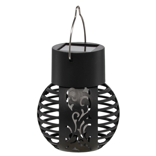 LAMPĂ SOLARĂ FLAME 7 x 7 x 9 CM NEAGRĂ ALBĂ CALDĂ disp=12buc *4320