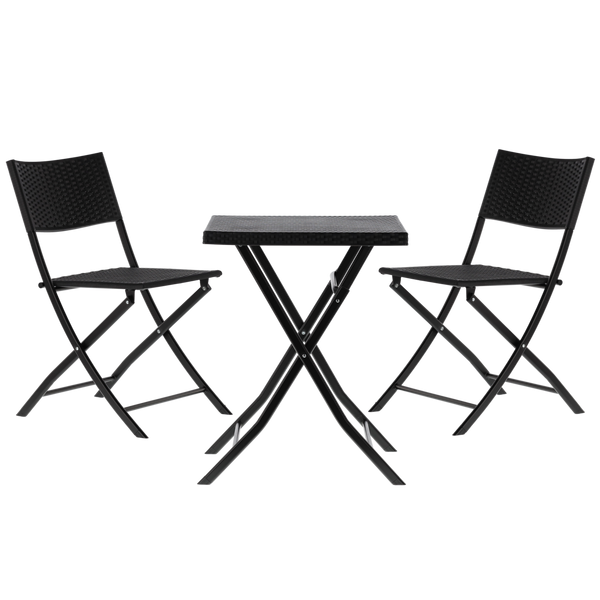 ZESTAW MEBLI BALKONOWYCH SKŁADANYCH (STOLIK + 2 KRZESŁA) ANTRACYT *9930
