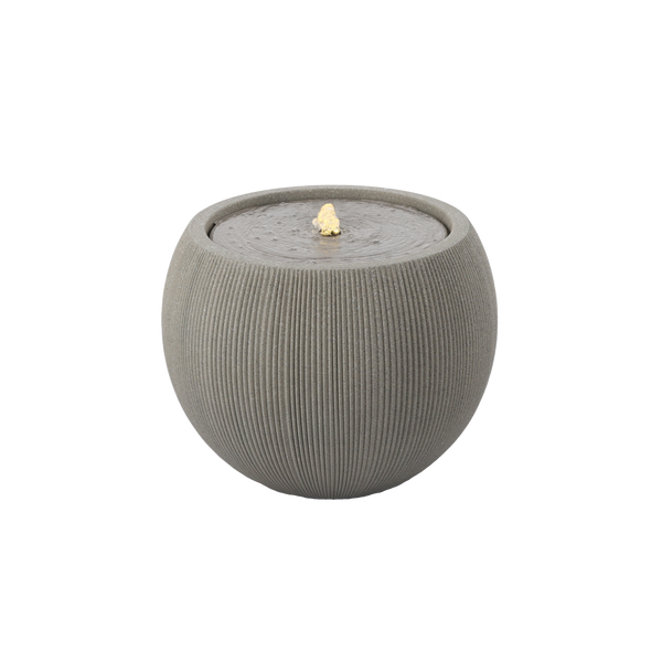 PLASTIC GARDEN FOUNTAIN WITH LED 37 x 37 x 30 CM ROUND BEIGE