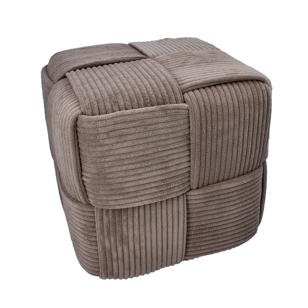 WOVEN CUBE POUF 40 X 40 X 40 CM GREY