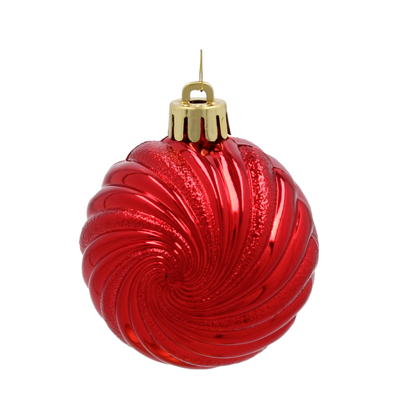 KPL. 6 BOMBEK 6 CM RED / GOLD / SILVER *3849