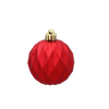 SET OF 6 GEOMETRIC BAUBLES 6 CM RED/GOLD/SILVER