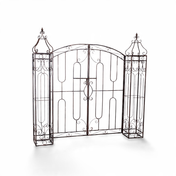 BRAMKA OGRODOWA 170 x 26 x 163 CM ANTYCZNY BRĄZ