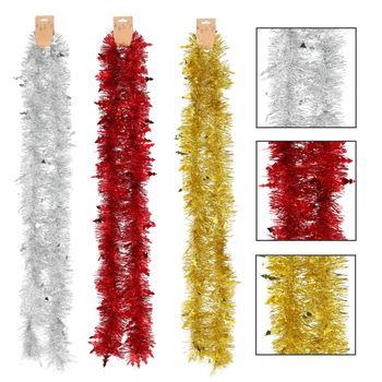 CHRISTMAS TREE CHAIN 2M RED/GOLD/SILVER