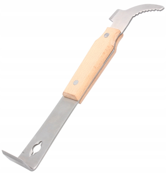 DŁUTO PSZCZELARSKIE NIERDZEWNE W OPRAWIE DREWNIANEJ Z ROZPIERAKIEM 26 CM opak=6szt *3820