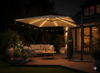 PARASOL OGRODOWY 3 x 3 M BEŻOWY "ROMA" Z POKROWCEM Z LED 