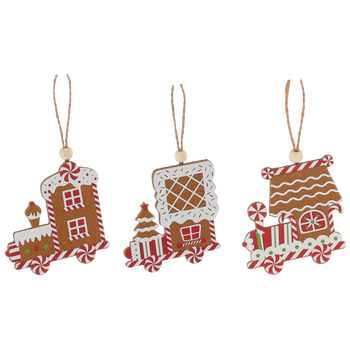 ORNAMENT DE CRĂCIUN - LOCOMOTIVĂ MIX DE MODELE 6 x 7,5 CM ambalaj=12buc *8488