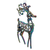 CHRISTMAS TREE DECORATION ELK WITH PETROL EFFECT 10 x 16 CM
