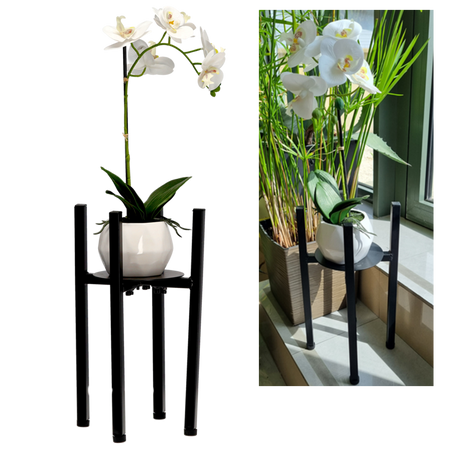METAL STAND / FLOWER POT HOLDER 20 - 30.5 CM X 38 CM BLACK