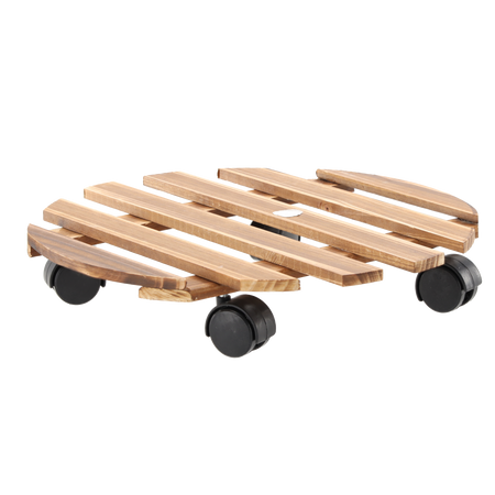 Suport din lemn pentru ghiveci rotund pe roti FI 30 CM *4557