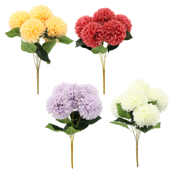 ARTIFICIAL FLOWER - 5 ALLIUMS AFLATUNENSE 40 CM MIX COLORS