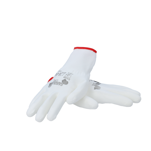 GARDEN GLOVES "7", POLYESTER WITH POLYURETHANE PACKET=12