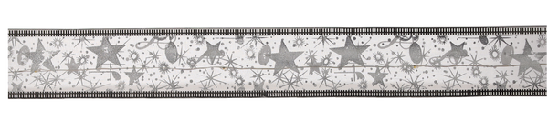 CHRISTMAS RIBBON LED WITH STAR SILVER WARM WHITE